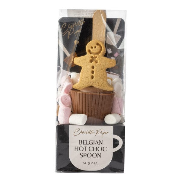 Charlotte Piper Hot Chocolate Spoon with Gingerbread Man - Milk 50g