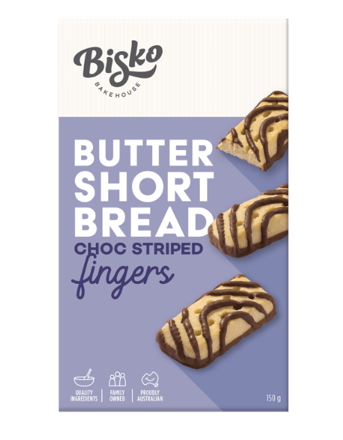 Butter Shortbread - Choc Striped Fingers