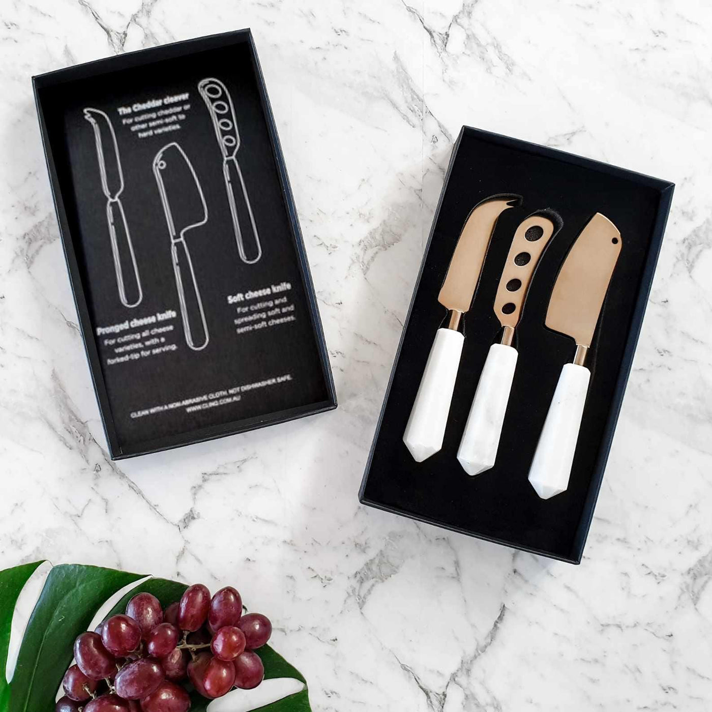 COPPER & MARBLE CHEESE KNIFE SET