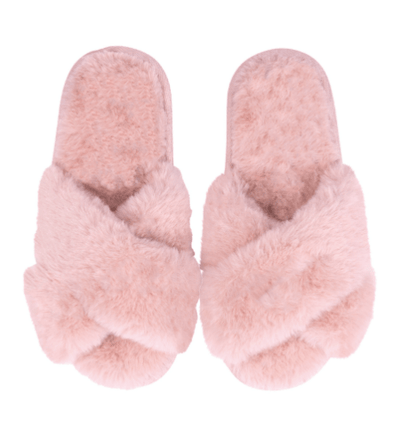 Cosy Luxe Pom Pom Slippers - Blush Pink