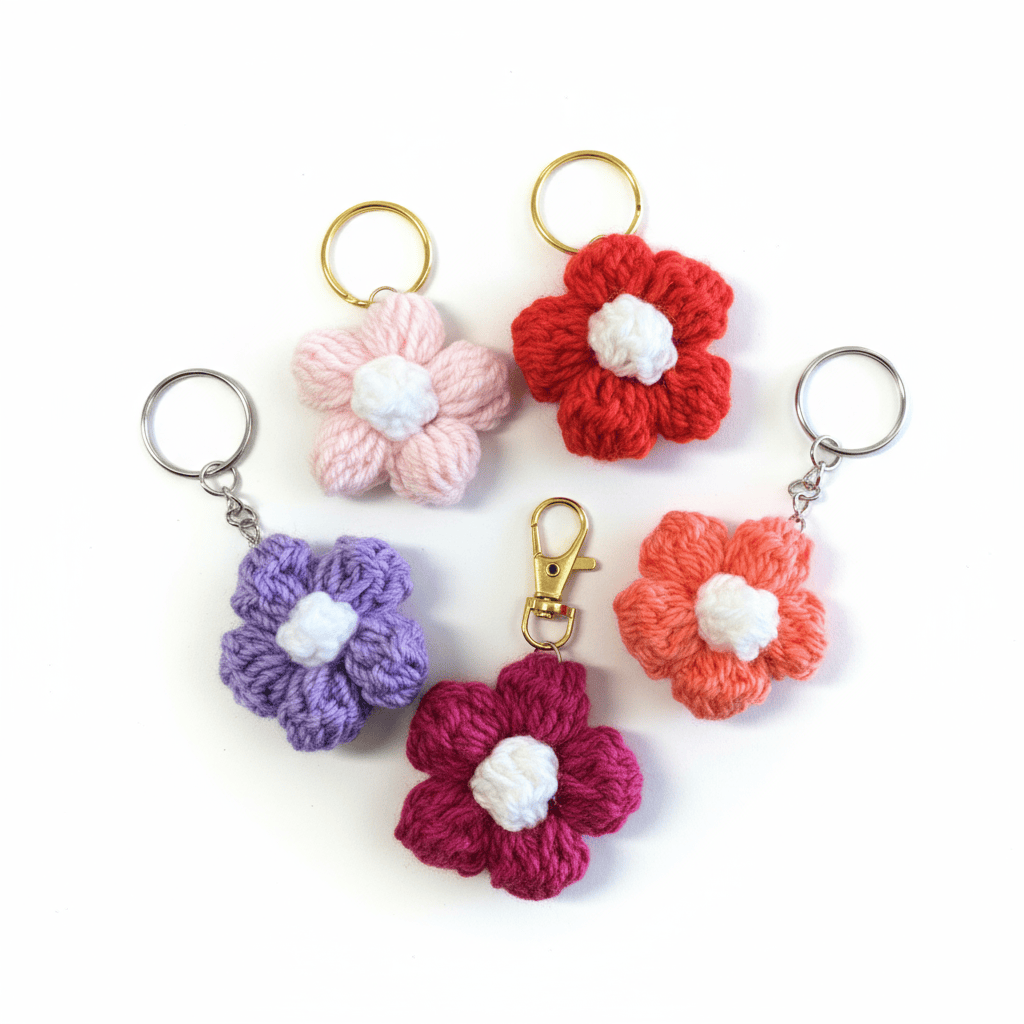 Crochet Flower Keyring
