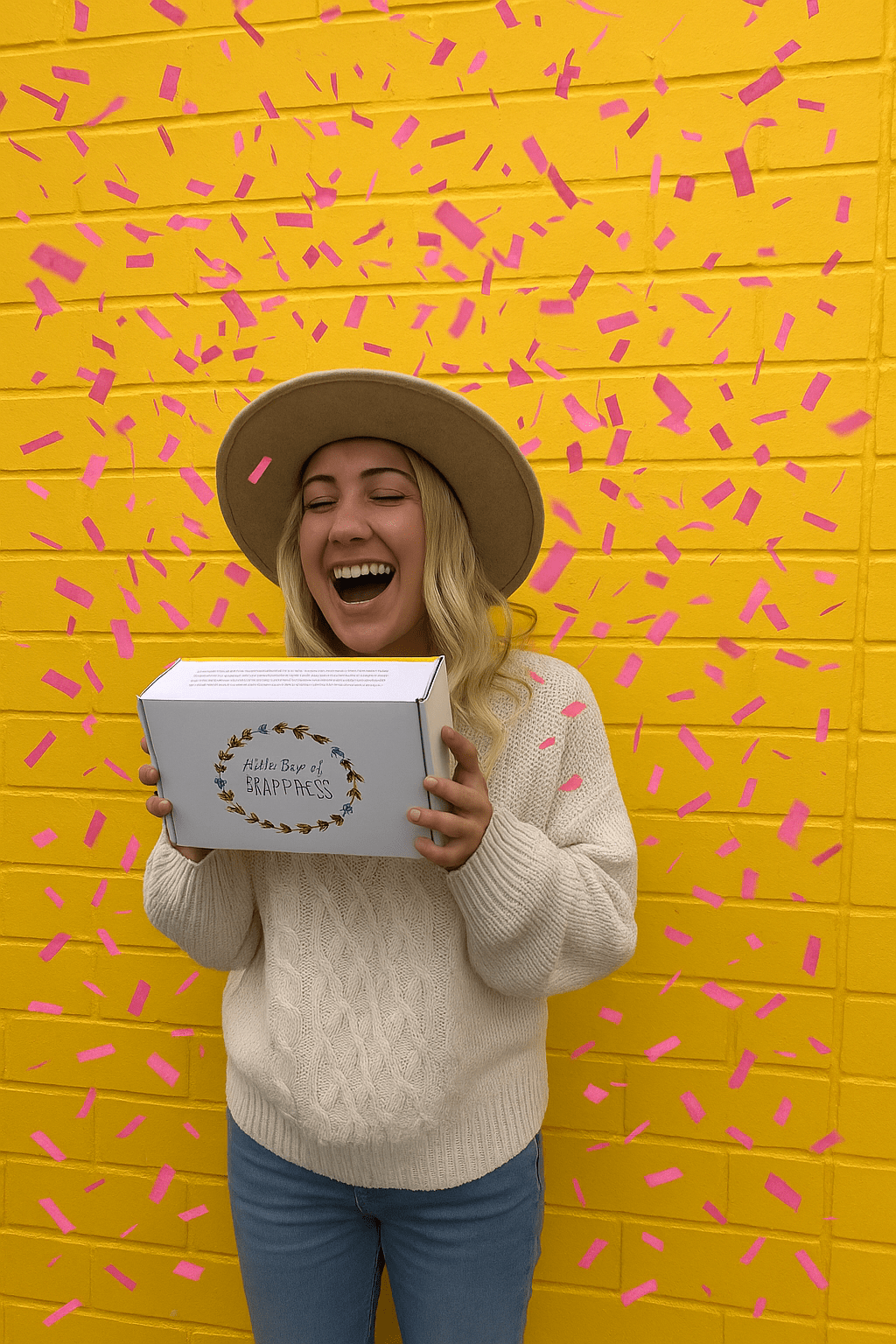 Custom Gender Reveal Hamper with Confetti Explosion | Create Your Own Baby Girl Announcement Gif