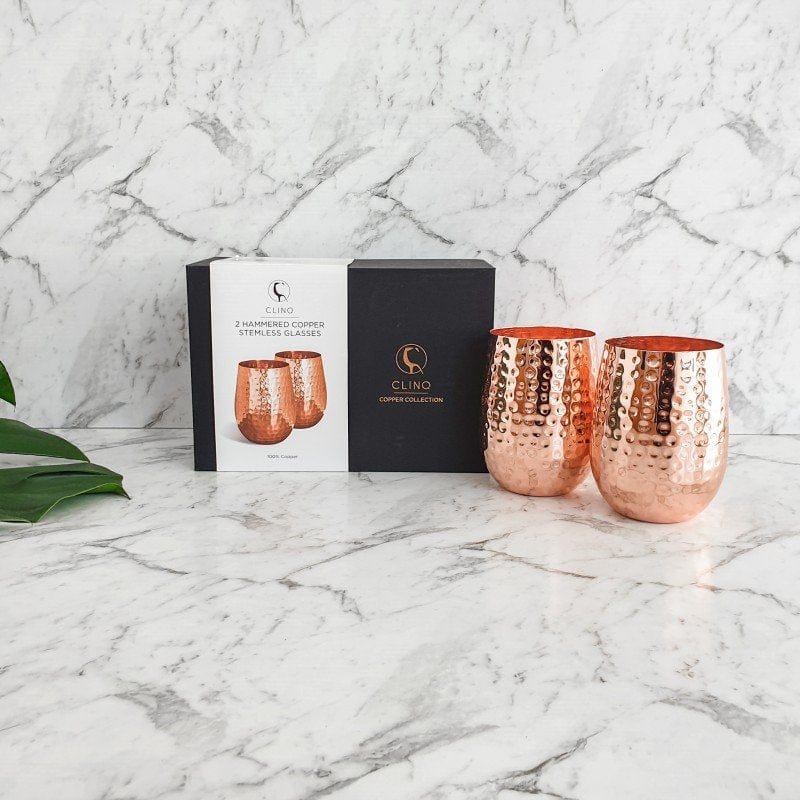 Premium hammered copper wine tumblers