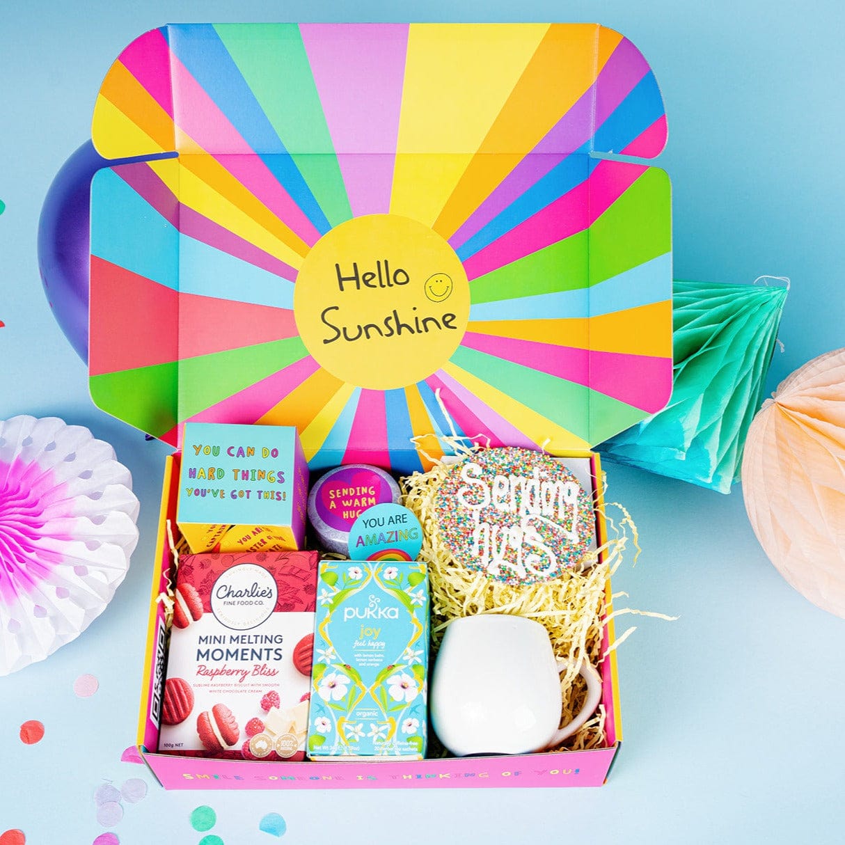 Confetti Explosion Sending Hugs Care Package & Gift Baskets | Australia ...